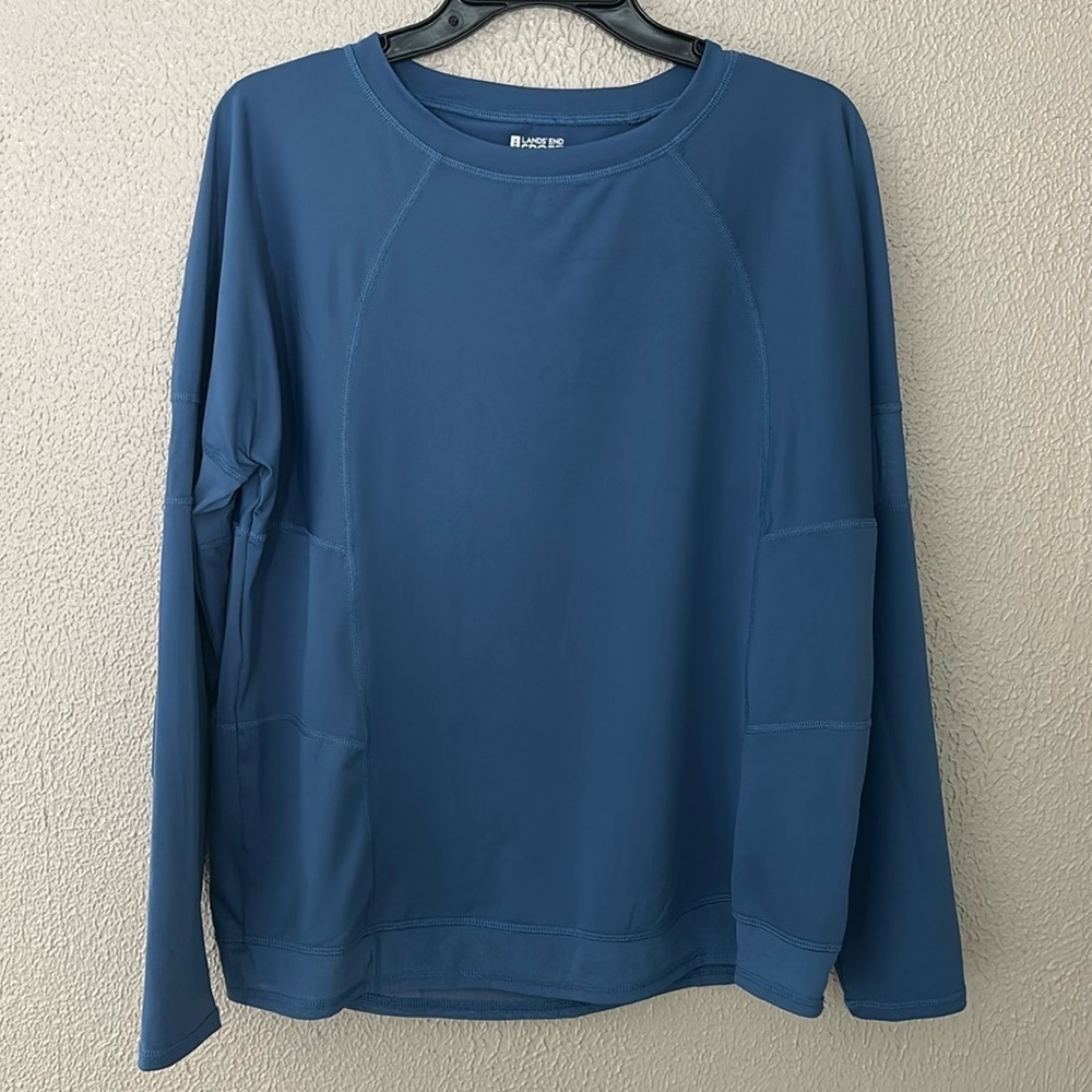 Women’s Lands End Sport Top, Blue, Small (6-8)